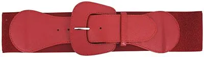 Retro Vintage Chunky Buckle Elastic Wide Stretch Waist Belt  • $12