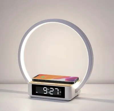 Bedside Lamp Touch Table Lamp Wireless Charger Nightstand Lamp Alarm Clock B17 • $29.70