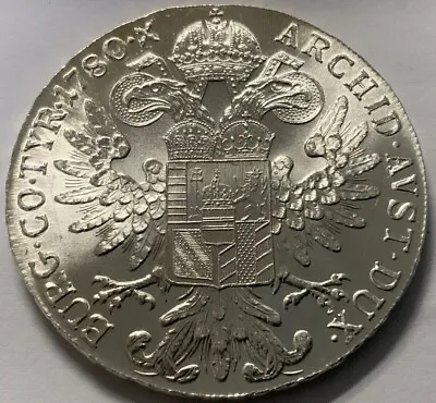 1780 Austria  Thaler Empress Maria Theresia Restrike Unc Gem  Silver • $28