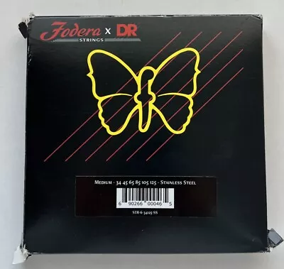 Fodera X DR 6 String Bass Guitar String Set Medium STR-34125-SS Stainless Steel • $39.99