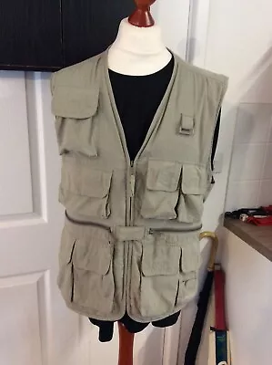 £16 • Buy Peter Storm Photographer's Or Hunting Vest Size M - 13 Pockets Grey Nylon