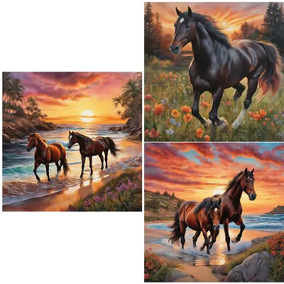 5D DIY Full Round Drill Diamond Painting Fine Horse Kit Home Decor Art Craft • $11.03