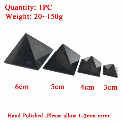 Shungite Polished Pyramid EMF Protection Crystal Health Healing Reiki Stone New • $14.29