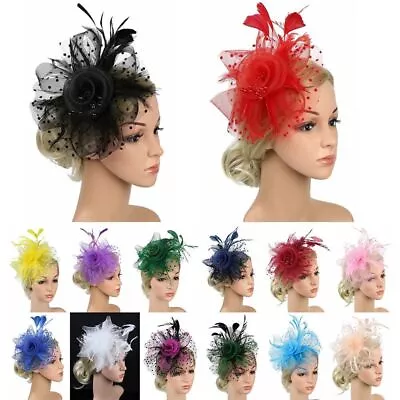 $13.99 • Buy Fascinator Hat Alice Headband Tea Party Ladies Day Headband Feathers Hair Clip