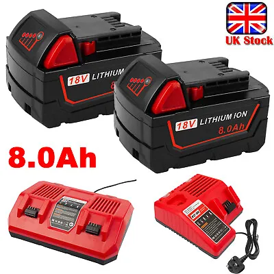 Battery /Charger For Milwaukee For M18 Li-Ion 8.0Ah Extended Capacity 48-11-1860 • £15.99