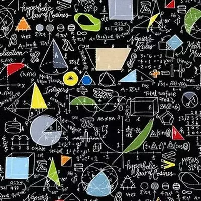 Fat Quarter Mathematics Maths Cotton Quilting Sewing Patchwork Fabric • £4.36