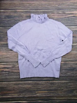 J Crew Womens Size XS Pink Purple Wool Blend Ruffle Neck Sweater • $22.94