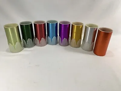 8 Vintage DELUXE PEACOCK TUMBLERS Aluminum Drinking CUPS W/Liners  RETRO • $65