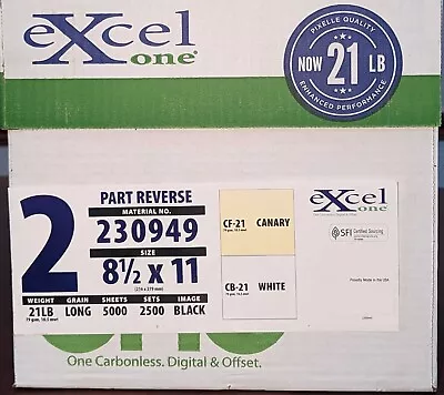 8.5 X 11 2 Part Reverse ExcelOne Digital Carbonless Paper 2500 SETS - 1 CARTON • $211.99