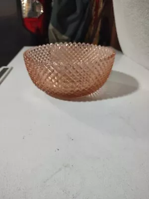 Vintage Miss America Pink Depression Glass Diamond Cut Bowl  • $31.99