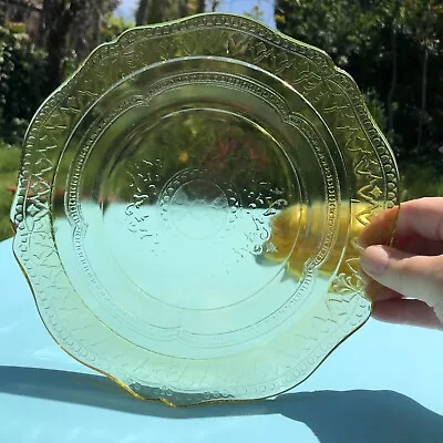 6 Luncheon Plates 9  Vintage Patrician Spoke Amber Federal Glass 1933-1937 • $25