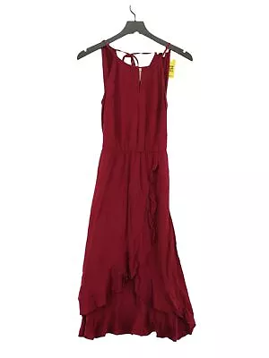 Oasis Women's Midi Dress UK 8 Red 100% Viscose Sleeveless Midi Round Neck A-Line • £8