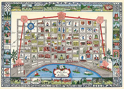 New Orleans Midcentury Pictorial Wall Map Art Print Poster Decor Vintage History • $13.95