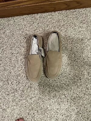 $40 • Buy Zara Eu Made In Portugal Men Beige Soft Suede Loafer Slip On Shoes Sz 12