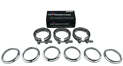 $89.95 • Buy 4  V Band V-Band Stainless 3 Clamps & 6 Flanges For Exhaust Downpipe Intercooler