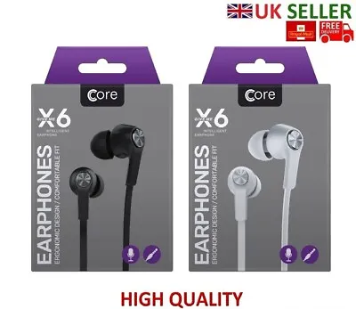 £4.99 • Buy Core X6 Super Bass Stereo Headphone, Earphone, Earbuds, Handsfree For Any Device