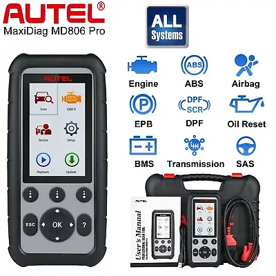 Autel MaxiDIAG MD806Pro Auto Full System Diagnostic Scanner Tool Read/Clear Code • $216