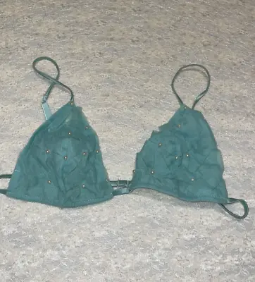 La Perla Black Label 34B Faux Pearl Adorned Triangle Bra Seafoam Green • $69.99