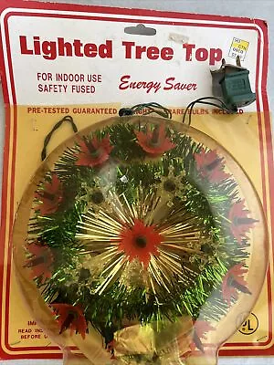 Vintage Christmas Lighted Tree Top Star Poinsetta Outdoor Use Oak Brook • $14