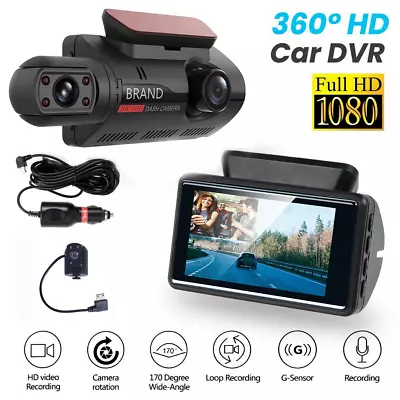 Dual Lens Car DVR Dash Cam Video Recorder G-Sensor 1080P Front And Inside Camera • $18.49