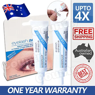 $7.85 • Buy 2X Eyelashes Glue Waterproof Clear White False Adhesive Eye Lash Makeup AU Stock
