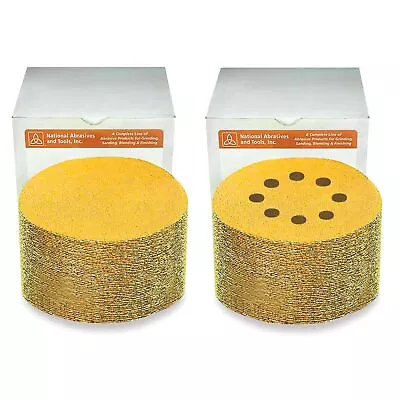 ALFA VDAG51808 - 5  X 8 A180 Hook & Loop Paper Disc Gold Aluminum Oxide • $33.37