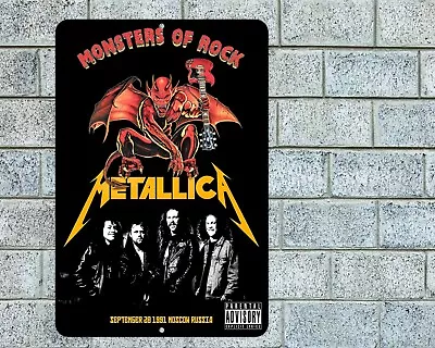 Metallica Sign Aluminum Metal 8 X12  Garage Man Cave Classic Rock Concert • $12.95