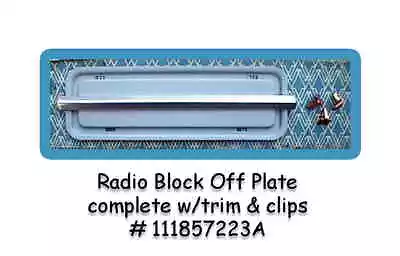 $45 • Buy Vw Type 1 Bug 1958 To 1967 Dash Board Radio Block Off Delete Plate In Bare Metal