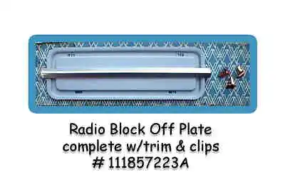 Vw Type 1 Bug 1958 To 1967 Dash Board Radio Block Off Delete Plate In Bare Metal • $45