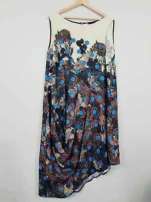 [ NICOLA WAITE ] Womens Patterned Sleeveless Linen Maxi Dress | Size 5 Or AU 18 • $191.56