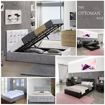 Ottoman Storage Gas Lift Up Single Double King Size Bed Memory Foam Mattress • £159.99