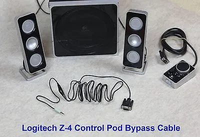 Control Pod Bypass Cable W/ Volume Control For Logitech Z-4 Computer Speaker Z4 • $14.99