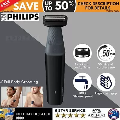 Philips Body Shaver Hair Trimmer Bodygroom Series 3000 Showerproof Body Groomer • $103.19