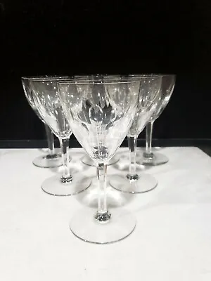 $167.99 • Buy SET OF 6 - Val St Lambert Nestor Hamlet 7 1/8” Cut Crystal Water Goblet Glasses