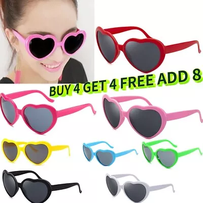 Heart Shape Sunglasses Black Lenses Womens Ladies Girls Teen Fashion-Love Lolita • £2.95