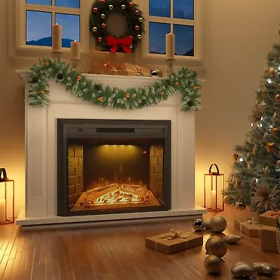 Clihome Electric Fireplace Heater Recessed Fireplace With Adjustable Flame • $190.45