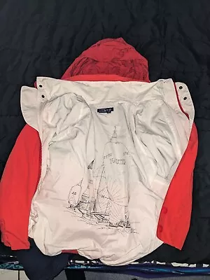 Vintage Nautica Jacket Red White Blue Sailing Design Medium • $40