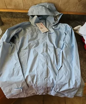 Marmot PreCip Eco Rain Waterproof Jacket Blue Zip Up Vented Arms Size S • $60