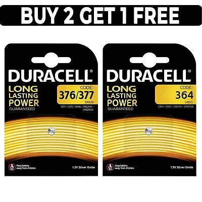 Duracell Silver Oxide 1.5V Watch Batteries 376 377 364 Battery SR626SW SR60 • £2.99