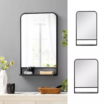 Square Wall Mirror With Storage Shelf Modern Mirrors For Living Room Bedroom • £42.99