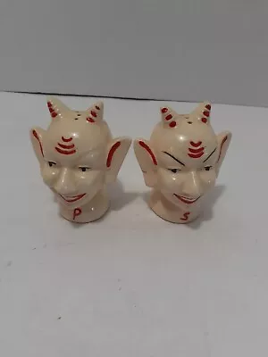 Rare Vintage 1950s Devil Salt And Pepper Shakers Kitsch Halloween • $44.89