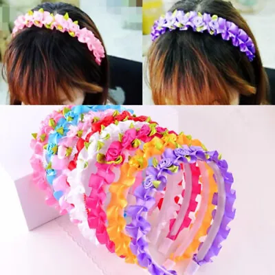 Rose Flower Braided Hairband Hair Clips For Girls Kids Headband Hair Accessories • $2.41