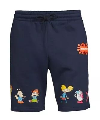Nickelodeon Men's  RUGRATS Fleece Jogger Shorts  Navy Blue Size M NWT!! • $17.95