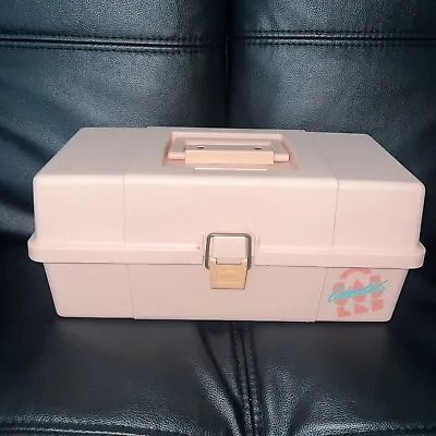 $14.99 • Buy Vintage Caboodles Plano Molding Make Up Case Tackle Box Pink Peach Crafting USA