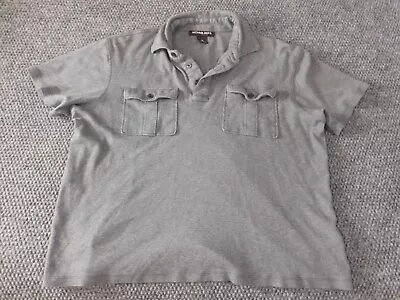 Michael Kors Womens Polo Shirt  Medium Gray Pullover Stretch Pockets • $15