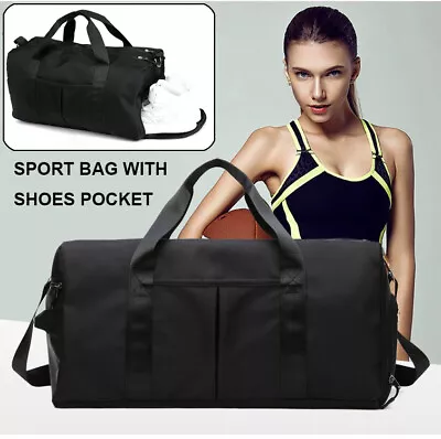 Men's Large Gym&Sports Bag Cabin Holdall Duffle Shoulder Travel Weekend Bag UK • £11.39