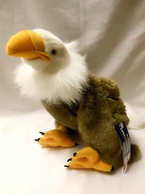 K&M International  Plush Bald Eagle 11  H Brown White Stuffed ANIMAL 2005 • $15.90