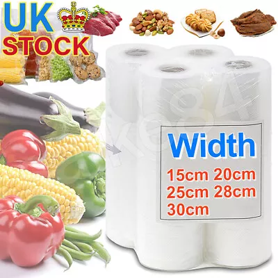 Vacuum Sealer Rolls Bags Textured Strong Pouches Food Saver Storage Dry Wet Pack • £4.95