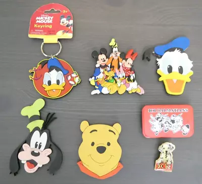 Disney Mickey Mouse & 101 Dalmations Magnets Pin Button Keychain Donald Duck • $19.95