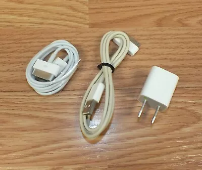 Apple (A1265) White Phone Chargers! 100-240V 50/60Hz Power Adapter W/ 2 Cords!  • $14.08